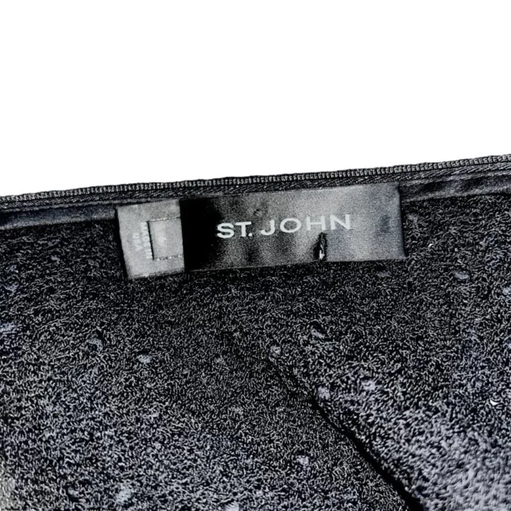 St. John Knit Textured Knit Sheath Dress - Onyx, Size 6, Excellent Condition - Picture 2 of 10